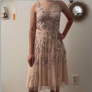 NWT Adrianna Papell Size 2 light pink sequin dress